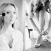 A woman getting ready for her wedding day.